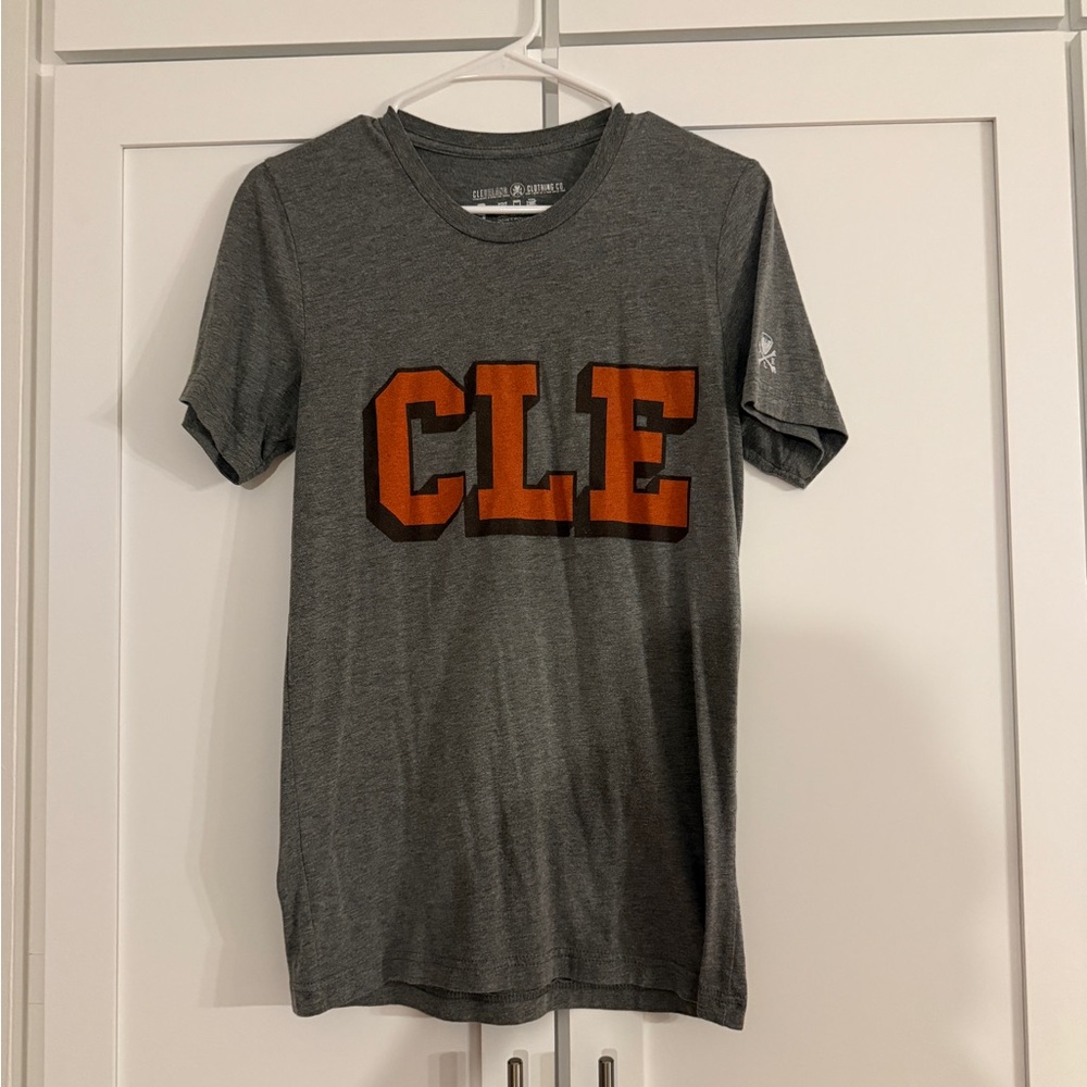 CLE Orange and Brown Cleveland Browns Graphic T-shirt